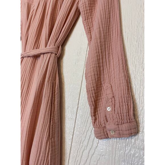 XIRENA Pink Gauze Belted Long Sleeve Maxi Dress US S - Picture 9 of 12